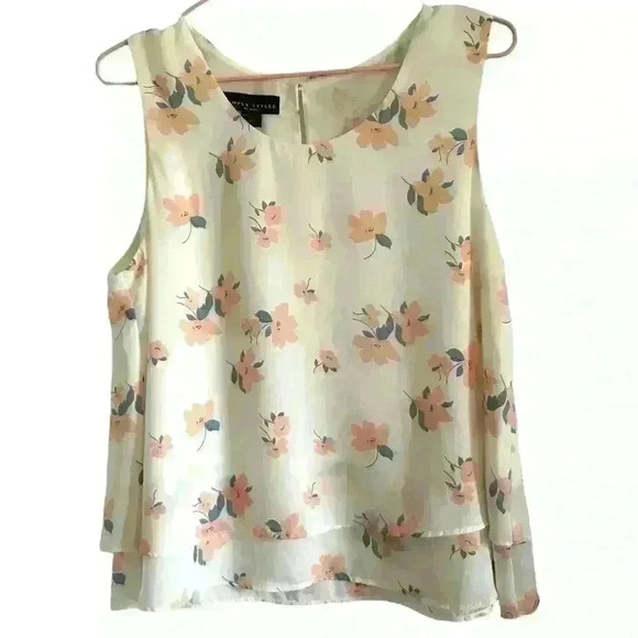 Y2K Floral White Layered Classy Blouse - Picture 1 of 6